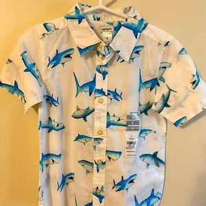 NWT Carter’s boys shark button down size 6